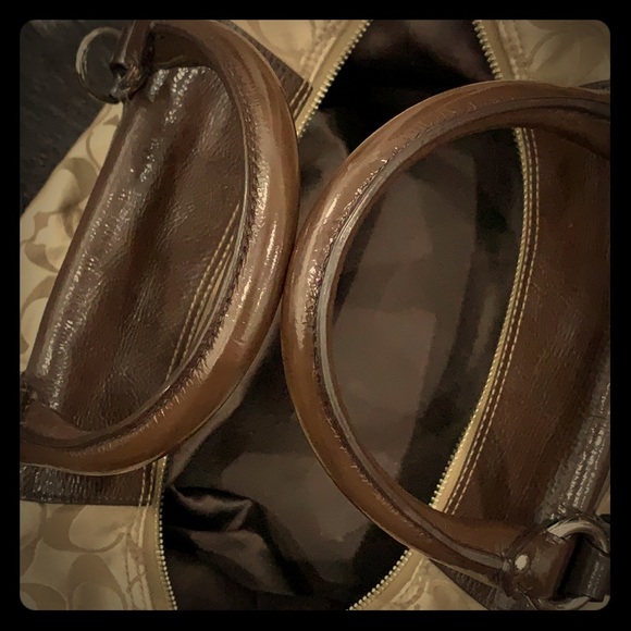 Coach Signature Purse, brown and tan - Picture 2 of 8